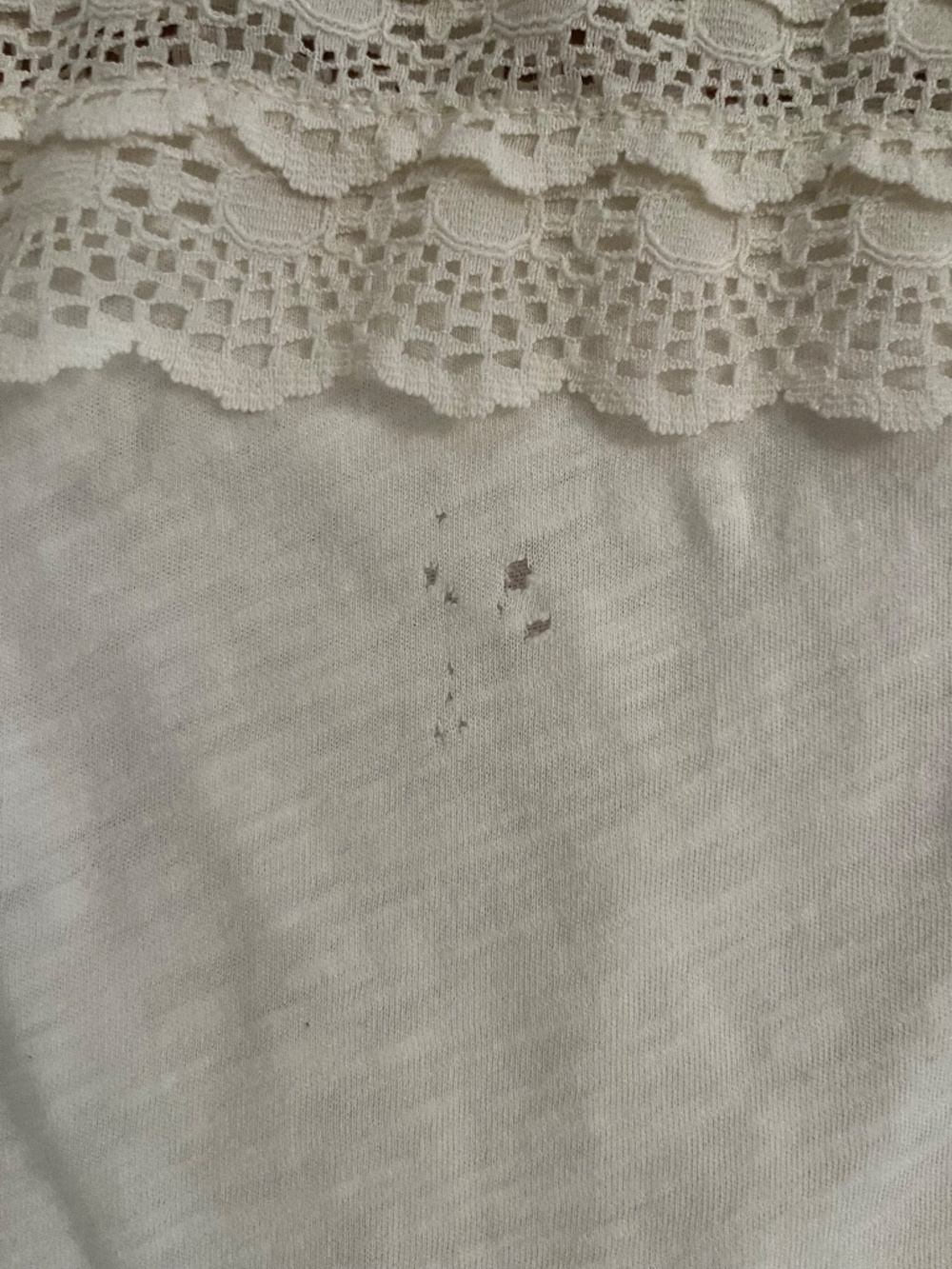J.Crew Cream Sleeveless Crochet Lace Trim Tank Top - M - FLAW - Picture 4 of 6